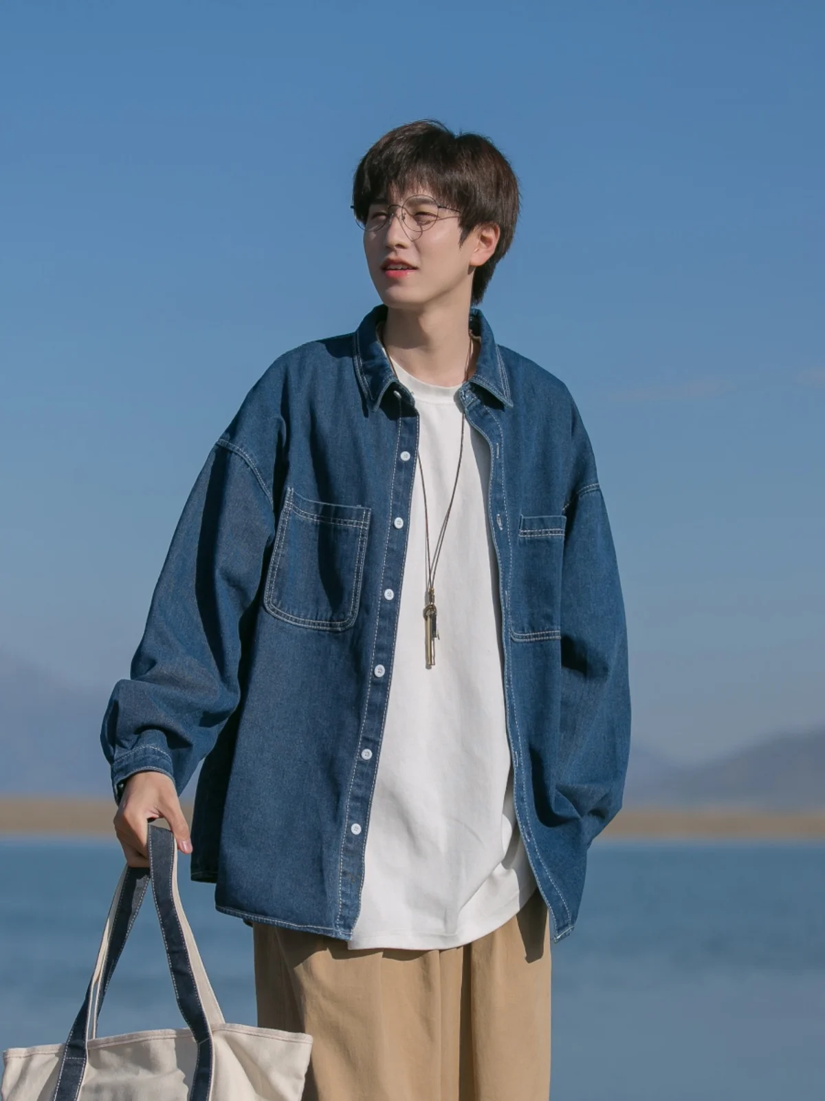 

Мужская джинсовая куртка: новая весенняя коллекция, однотонная, повседневная, с длинным рукавом, модная, премиум-класса, для мужчин, верхняя одежда