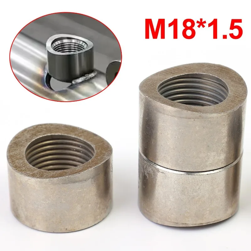 Universal Threaded 304 Stainless Steel M18x1.5 O2 Sensor with Grooved Nut Welding Plug  Automotive Repair Parts 1/2/4/6/10pcs