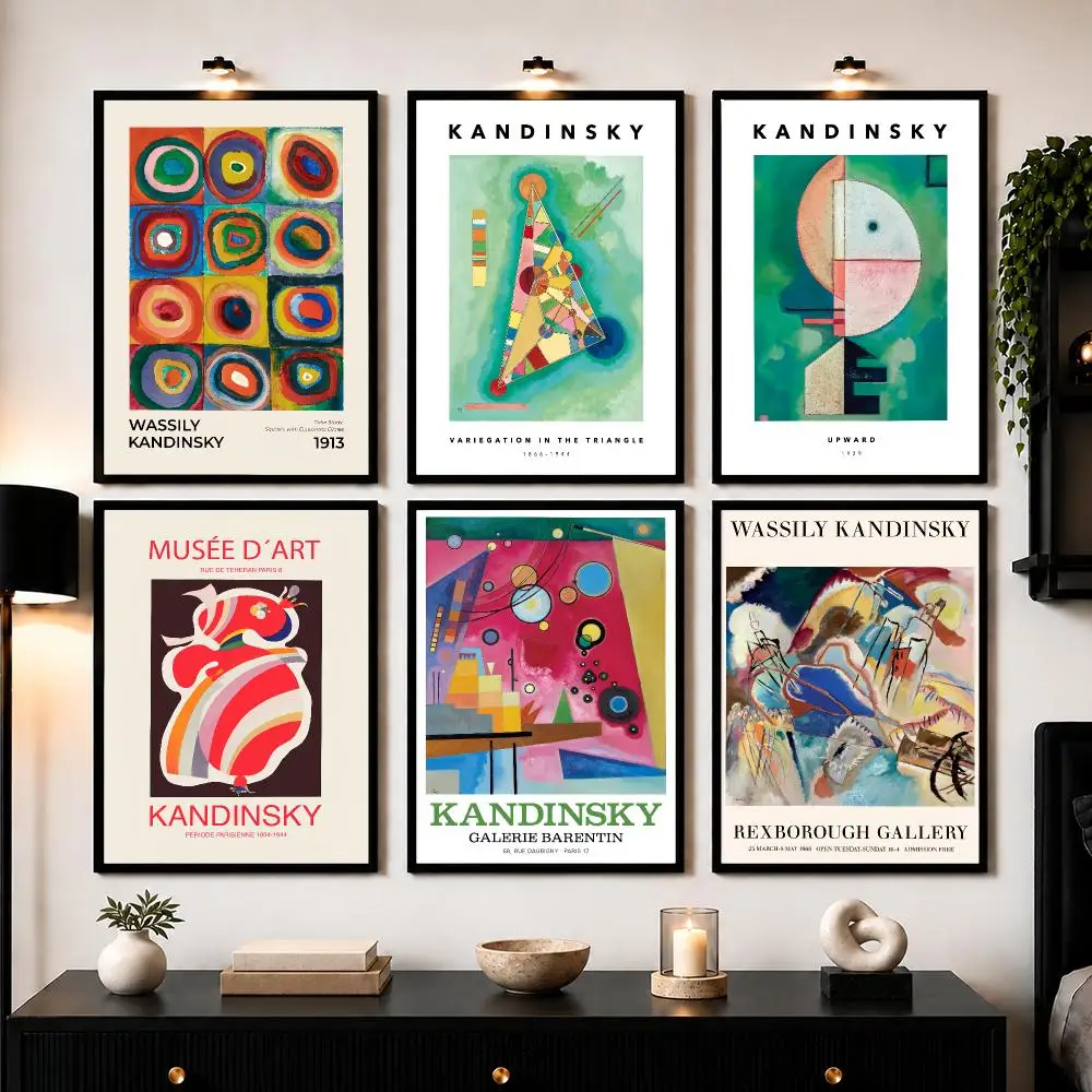 Russian Abstract Painter W-Wassily Kandinsky Poster Wall Art Print Sticker for Bedroom Living Room Dorm Office Modern Home Decor