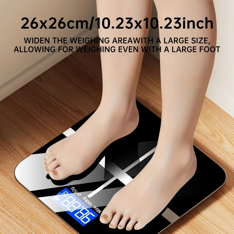 1pcs Digital Bathroom Scale 396LB High Precision LED HD Display & Temperature Sensor Accurate Weight Measurement for Home Use