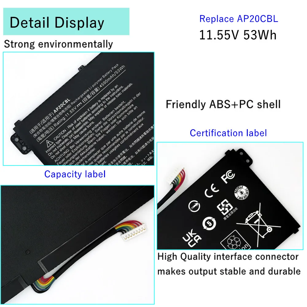 AP20CBL  Laptop battery For Acer Swift 3 SF314-43 SF314-43-R2R4 SF314-511 Aspire 5 A515-46-R14K Chromebook 512 C852