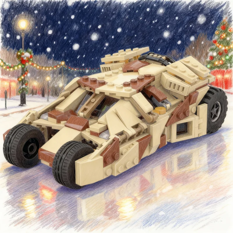 

352pcs MOC Super Heroes DCD Batmansed The Tumbler Camo Version Model Building Blocks Construction Christmas Gifts Toy Brick