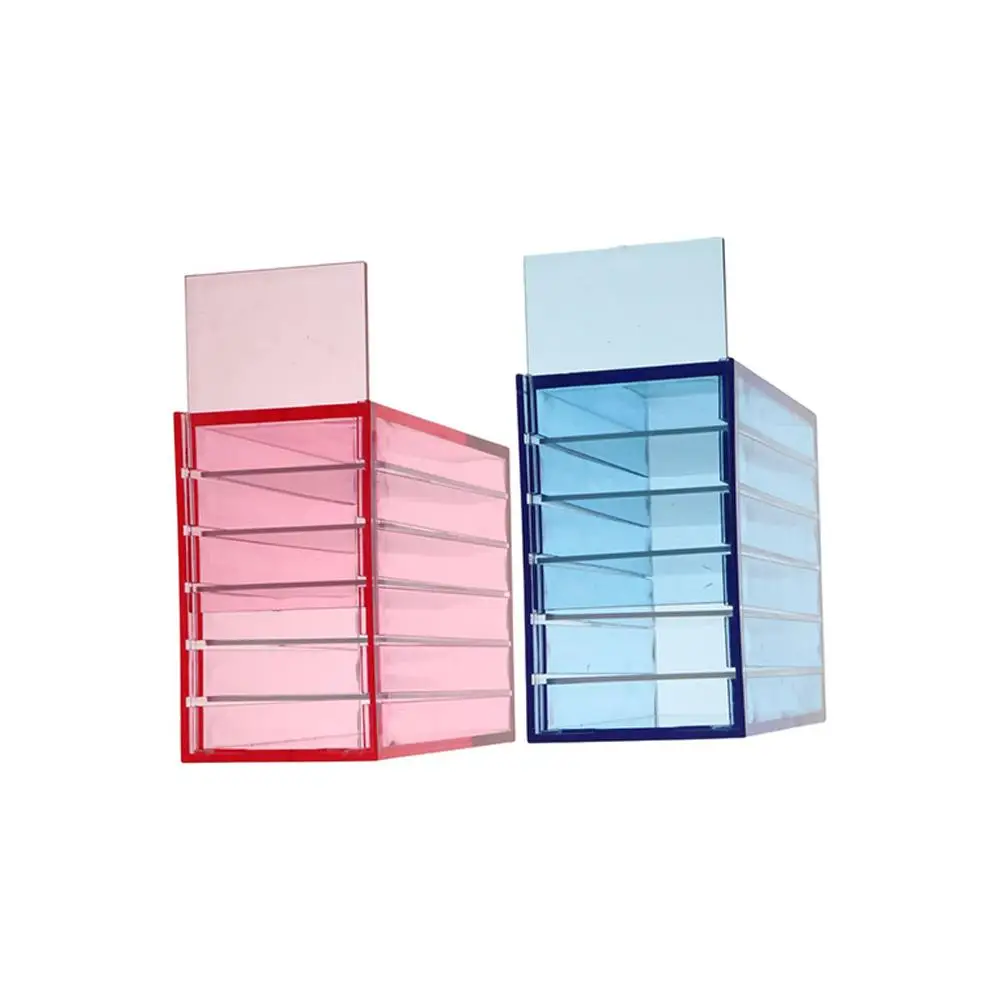 Reusable Eyelash Extension Storage Box Transparent Portable False Eyelash Pallet Holders 5 Layers Acrylic Eyelash Stand Tray