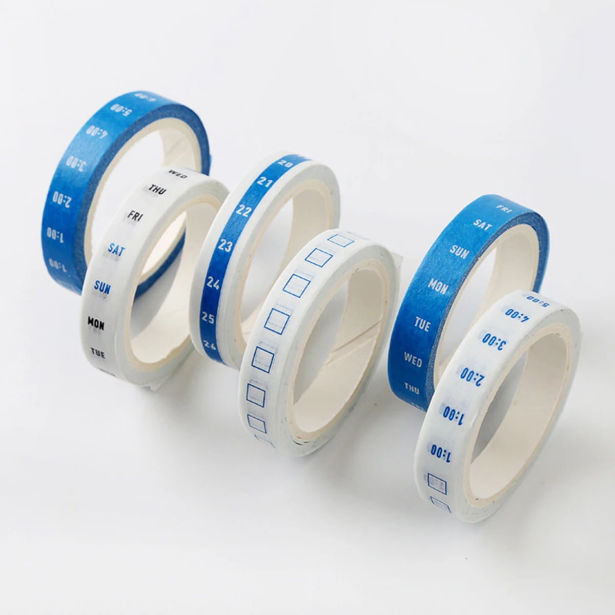 4Rolls/lot Time Management Tape Weekly Date Plan Tape Timeline Masking Tapes Planning Tape Scrapbooking Sticker Office School