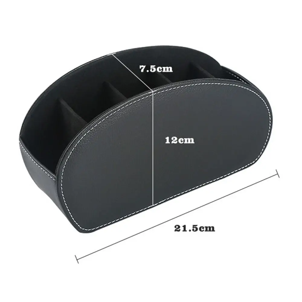 Einfache PU Leder Fernbedienung Lagerung Box Fünf Grids Desktop-Organizer Mode Kosmetik Pinsel Halter Stift Halter