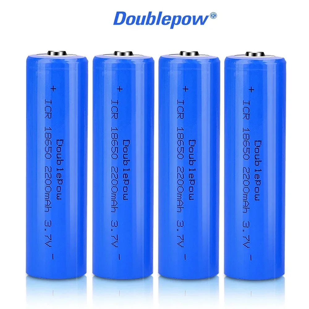 Doublepower 18650 3.7V 2200mAh rechargeable lithium battery flashlight laser pointer remote control electronic toy Real capacity