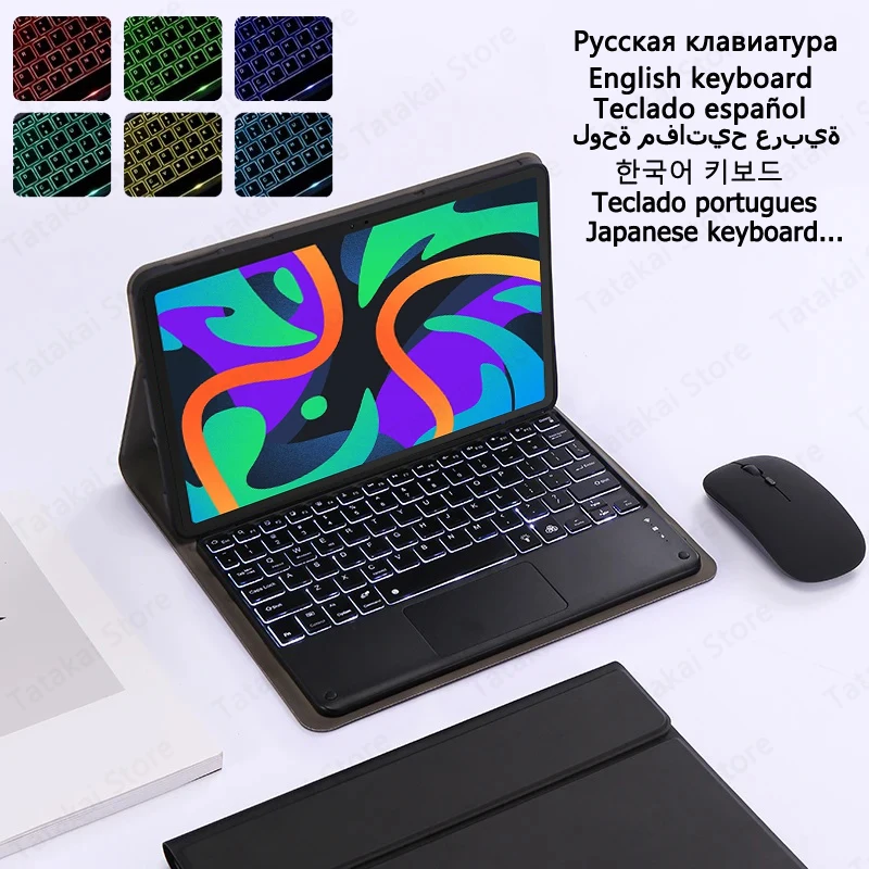 

7 Colors Backlit Keyboard with Touchpad for Xiaoxin Pad 2024 Keyboard Korean English TB330FU TB331FC for Lenovo Tab M11 11 inch