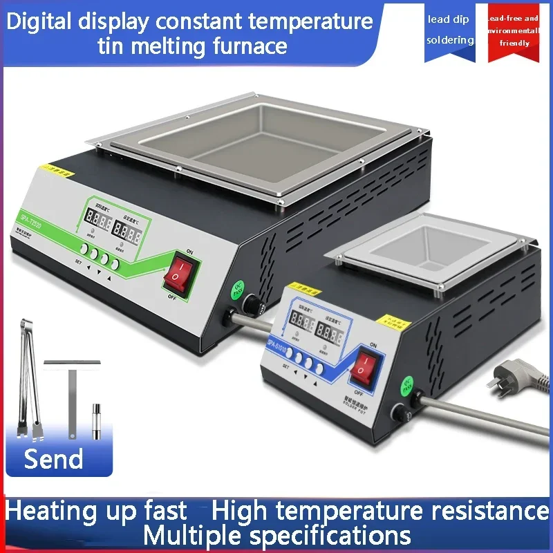 

220V Solder Pot Tin Melting Furnace Thermoregulation Soldering Desoldering Bath 60mm to 350mm 25~400/600 degree Ajustable