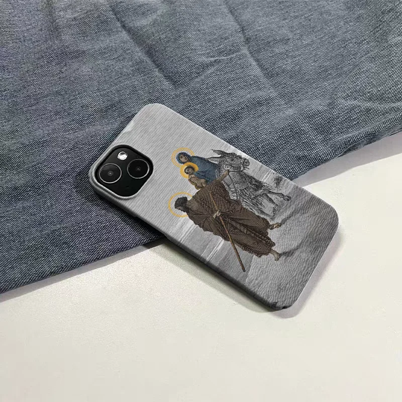 فن ديني عتيق يظهر رحلة العائلة المقدسة جراب هاتف آيفون 17 16 15 14 11 12 13 Pro Max Air Plus غطاء خلفي