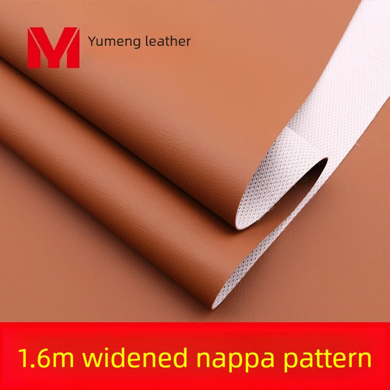 PU Napa Artificial Leather Fabric By The Meter for Upholstery Sofa Cover Car Interior Cushion Sewing Soft Wearable Cloth Orange