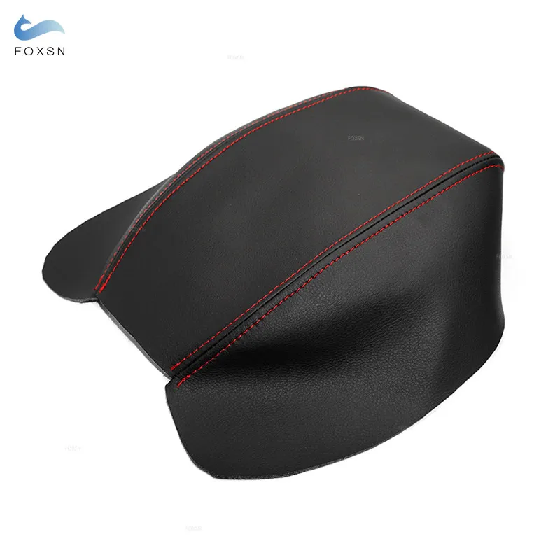 Black / Gray Microfiber Leather Car Styling Center Console Armrest Box Cover Decoration Trim Accessories For Audi Q3 2019