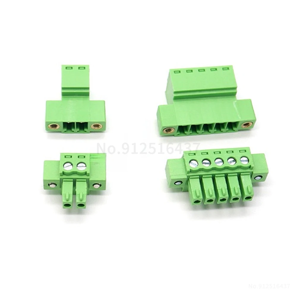 (1 Set) KF 2EDGRKC + 2EDGKM 3.5mm 3.81mm Solderless Butt Male and Female Pair Plug-In Terminals with Ears 2~24P 15EDGRK 3.5 3.81