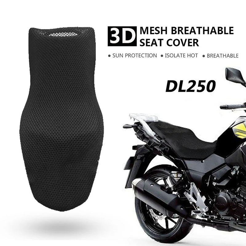 3D Motorcycle Mesh Seat Cover Cushion Pad Thermal Insulation Breathable Sunscreen Pad Suitable for Suzuki DL250