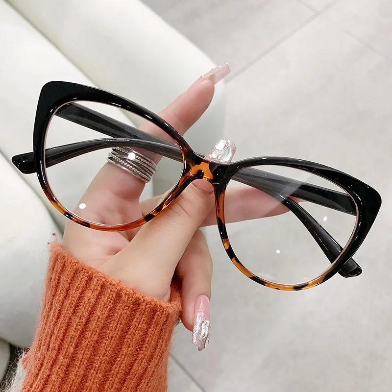 Gafas de Computadora Transparentes con Montura Cat Eye de Moda para Mujeres y Hombres, Antiluz Azul para el Cuidado de la Visión, Espectáculo Óptico