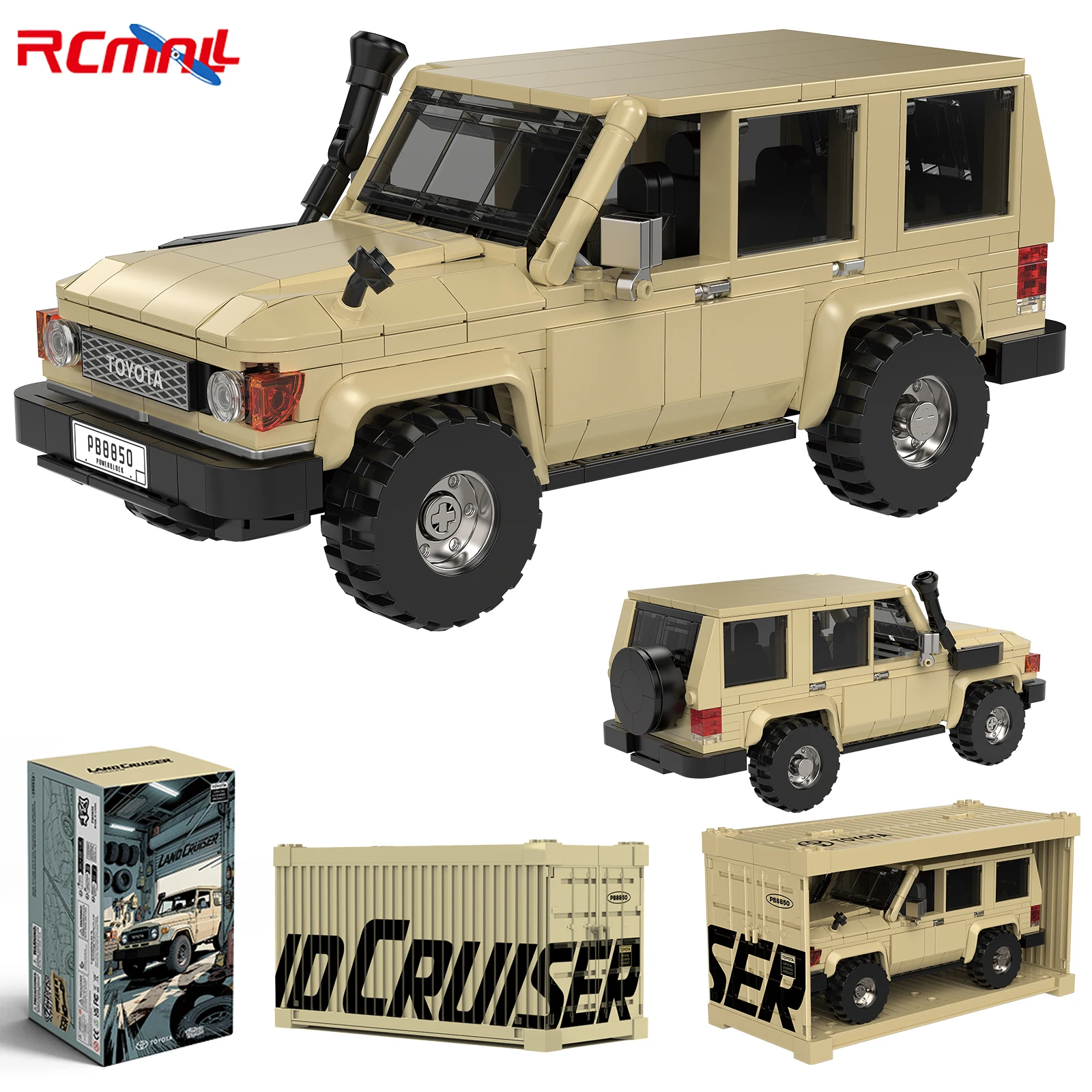 

PB8850 LC78 Land Cruiser Off Road Vehicle Building Blocks Classic Car Model with Display Container Collectible Toys MOC Bricks