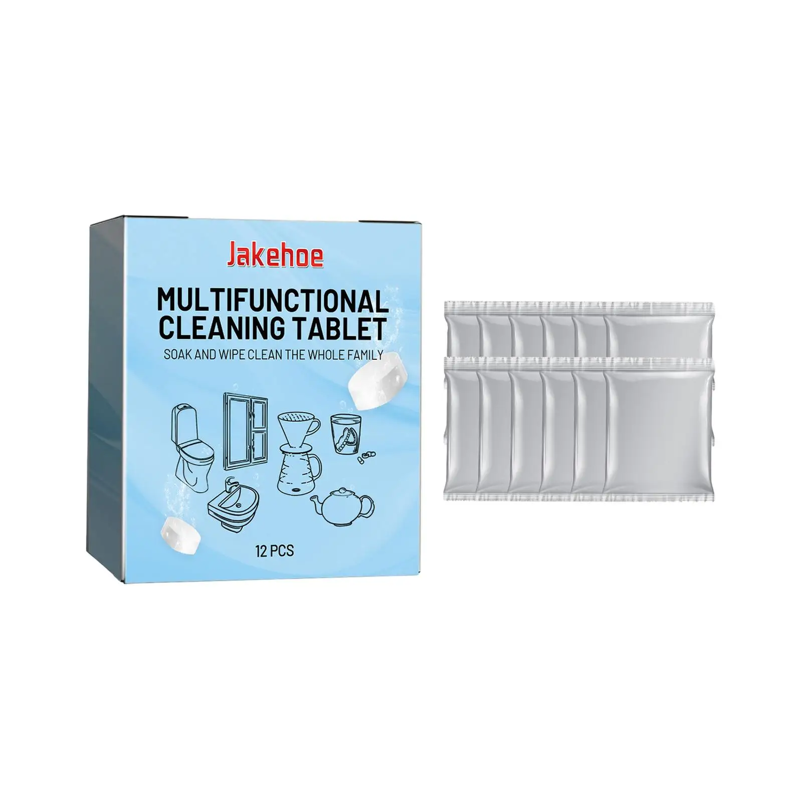 Água Garrafa Limpeza Tablet, Vidro Limpeza Tablet, 12pcs