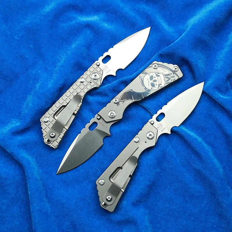 LEMIFSHE Titanium Handle Strider PT3  Mark CPM154 Logo Folding Knife Tactical Pocket Camping Hunting Outdoor EDC Tool