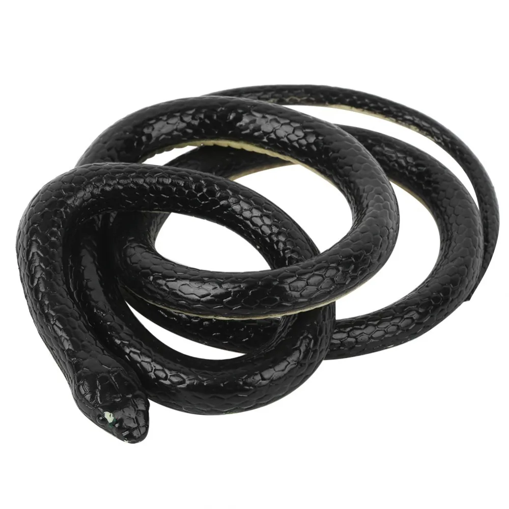 Rubber material Fake Snake Soft texture Black color Prank Long size Lifelike appearance Trick Model Party performance