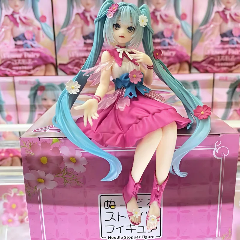 オリジナル本物のヌードルストッパー初音ミク花の妖精アニメアクションフィギュアモデルコレクションおもちゃギフトフェスティバル