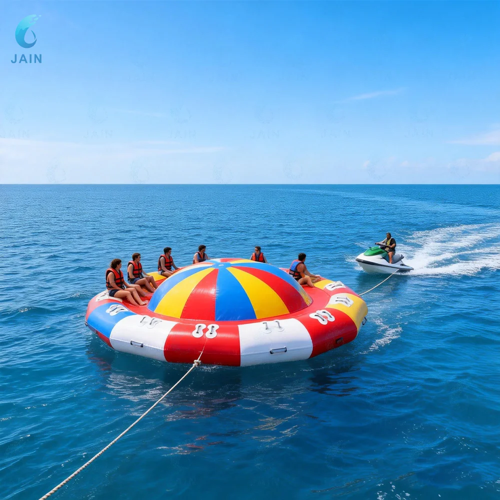 Giant Inflatable Tube Boat Heavy-Duty Multi-Person Water Drag Toy Large Floating Raft for Beach/Boat Parties Water Sports Float