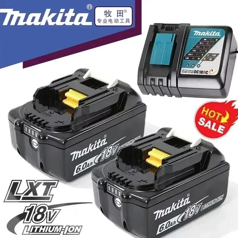 100% Original Makita Rechargeable Power Tool Battery, Replaceable LED Lithium-ion, 6.0 Ah 18V LXT BL1860B BL1860BL1850 BL1830