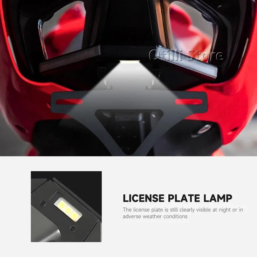Support de plaque d'immatriculation pour DUCATI Streetfighter V4 V4S Panigale V2, clignotant LED intégré, éliminateur de garde-boue arrière bien rangé