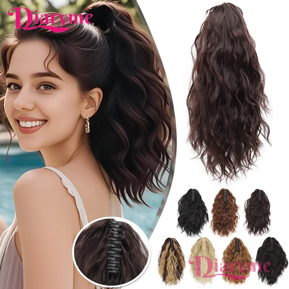 

Вьющийся короткий хвостик Синтетический парик с большим на клипсе Короткий вьющийся парик с высоким хвостом Подходит для женщин для ношения на каждый день