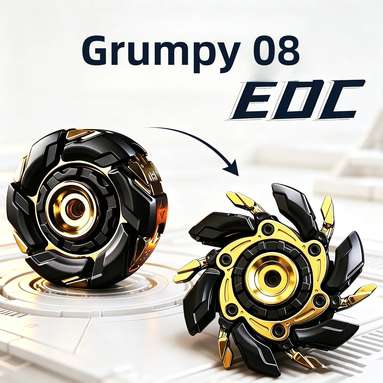 Rotary open armor alloy fingertip gyro, restless gyro solution EDC decompression metal toy
