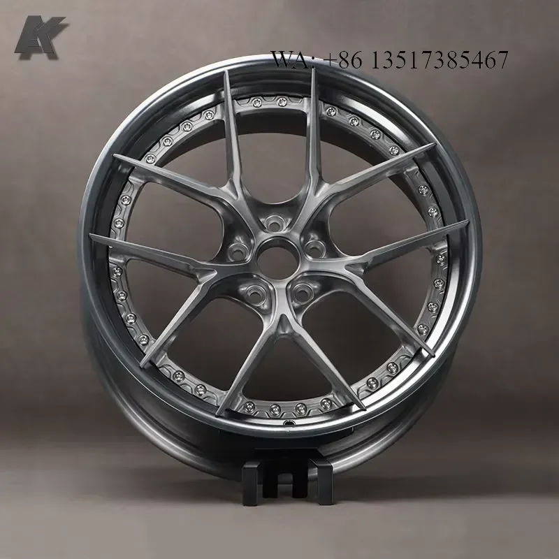 Luxury Forged Alloy Car Wheels Personalized Customization 5x120 5x112 5x114.3 6061-T6 Custom Polish 2-PC Forged Wheel