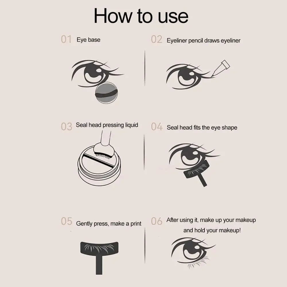 1 Set Eyelash Seal DIY Lower Lash Extension Stamps Silicone Makeup Tool For Beginner Convenient Natural Simulation Mascara