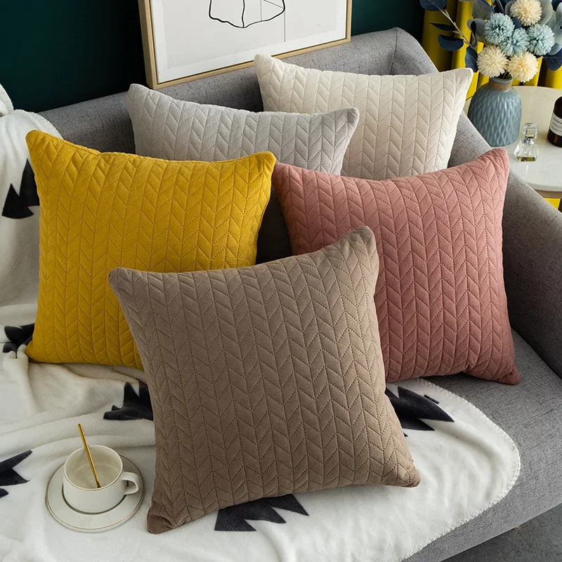

New Pillow case Head Cushion for Bedside Cushion for Velvet Simple Sofa Office Pillowcase Cushion Cover