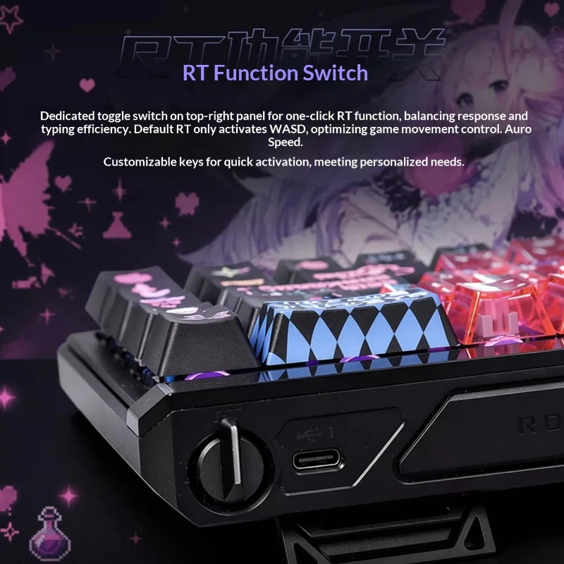 ROG Falchion Ace HFX Wired Magnetic Switch Mechanical Keyboard Sakura Star Love Themed Keycap Set 68 Keys RGB Gaming Keyboard