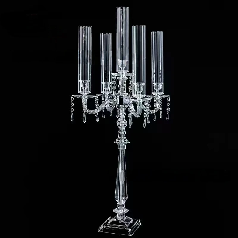 Festival Candle Holder Wedding Table Centerpiece Clear Candle Stand Acrylic Party Decoration