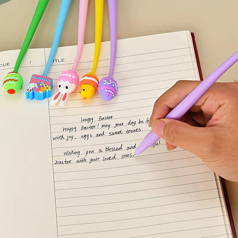 8 Cartoon Rabbit Gel Pens, 0.5mm Black Ink, Back-To-School and Holiday Gifts, Suitable for Party Favors, Student Holiday Gifts, Birthday Gifts, Classroom Activity Prizes, and Small Gifts for Family Gatherings, Random S