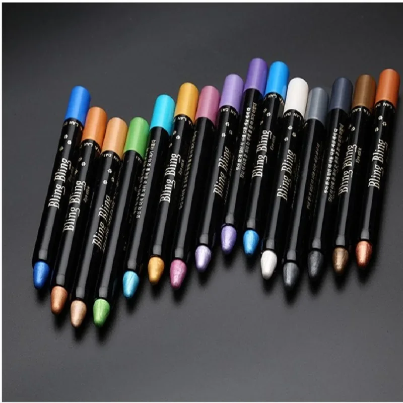 15 Color Pearlescent Eyeshadow Eyeliner Pencil Waterproof Glitter Matte Nude Eye Shadow Makeup Pigment Silkworm Eyeshadow Pen