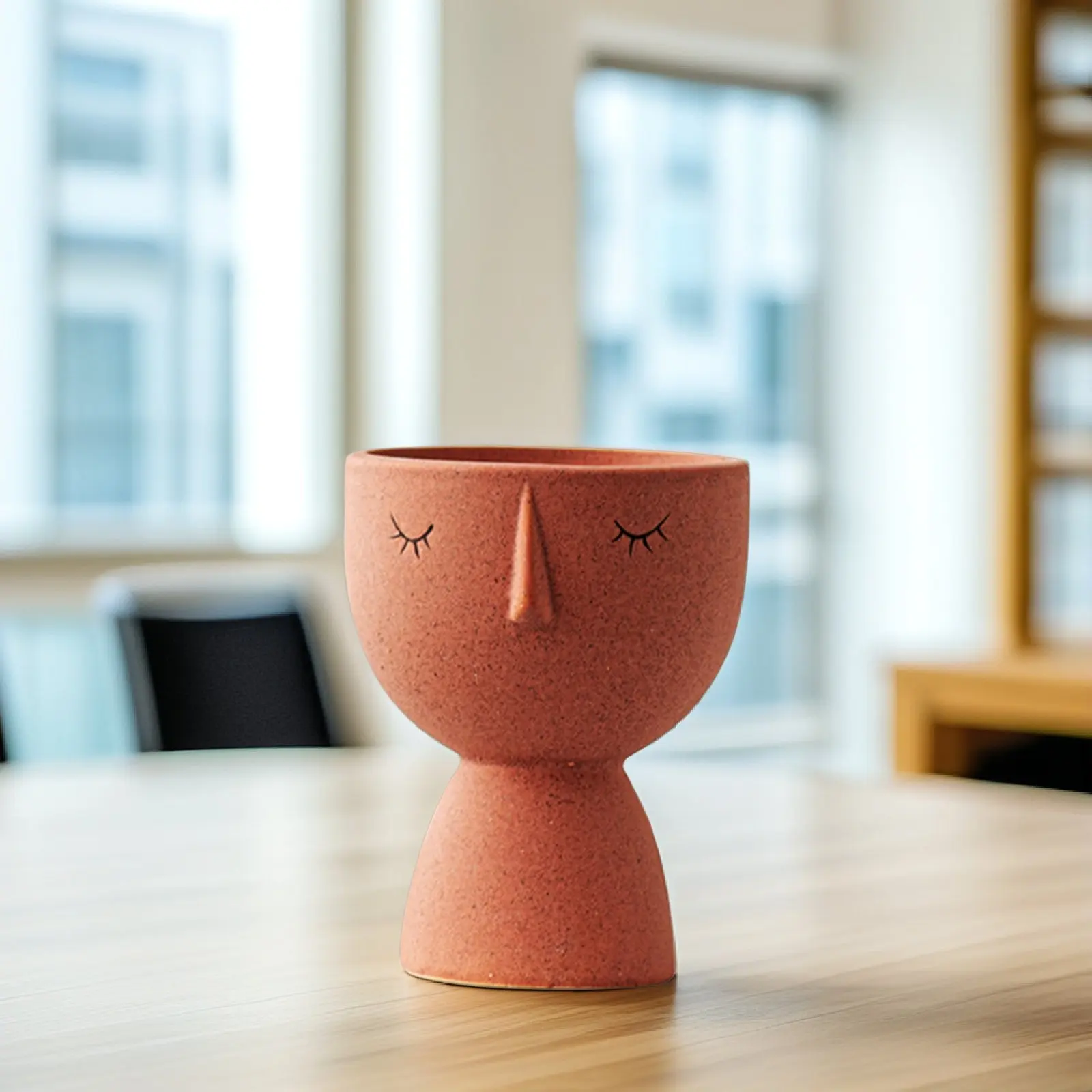 

Керамический горшок для растений, маленький абстрактный цветочный горшок, настольное украшение, розовый контейнер для комнатных растений, милый художественный дизайн, горшок для бонсай