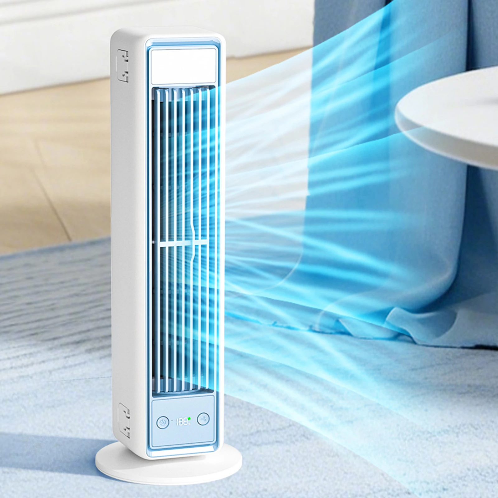 Mini climatiseur silencieux oscillant, tours debout/couchées, ventilateur de bureau sans pales, refroidisseur d'air puissant pour chambre à coucher et maison 1 Mini climatiseur silencieux oscillant, tours debout/couchées, ventilateur de bureau sans pales, refroidisseur d'air puissant pour chambre à coucher et maison 1