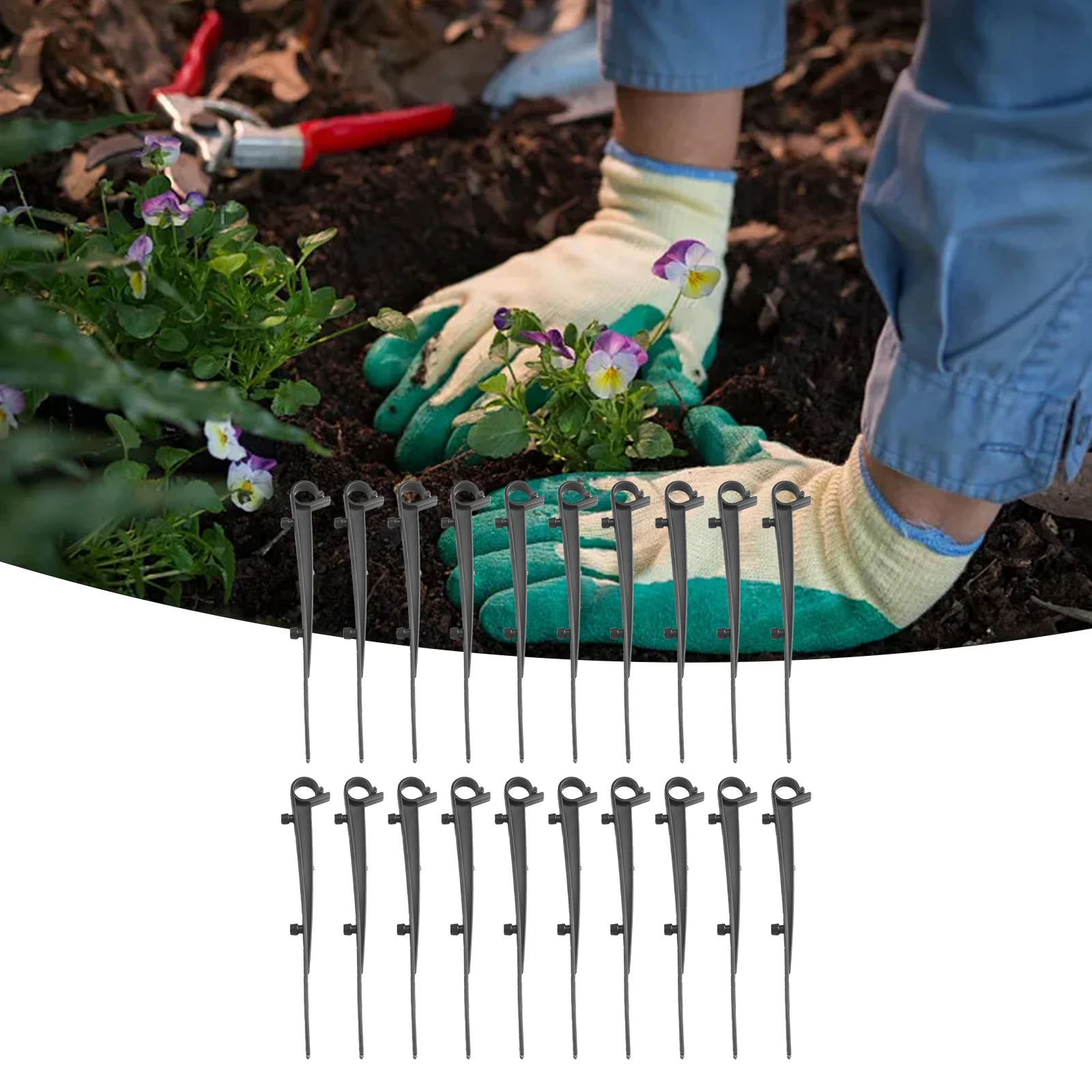 20pcs Maintain Clean Gutters With Universal Gutter Brush Clips Ensures Gutter Brush Stays In-Place Black Plastic Clips