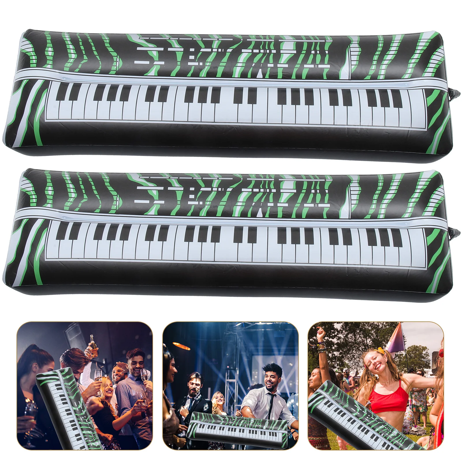 2 Pcs Inflatable Electronic Keyboard Musical Instrument Piano Organs PVC Inflation Party Decorations Interesting Keyboards