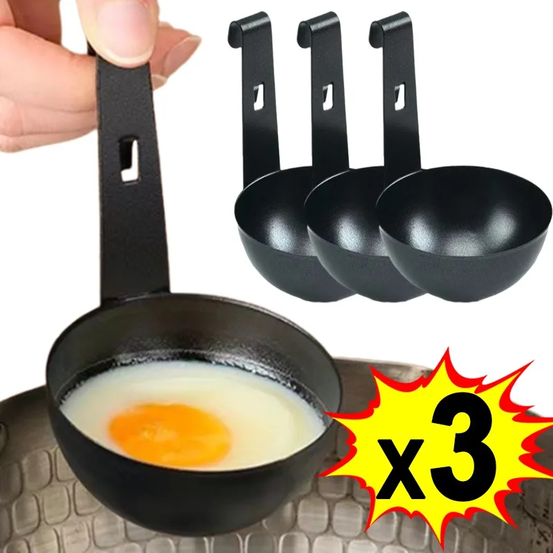 Stainless Steel Egg Poacher Nonstick Egg Boiling Heating Mold with Hanger Hook Kitchen Cooking Steaming Gadgets Tools Cookware