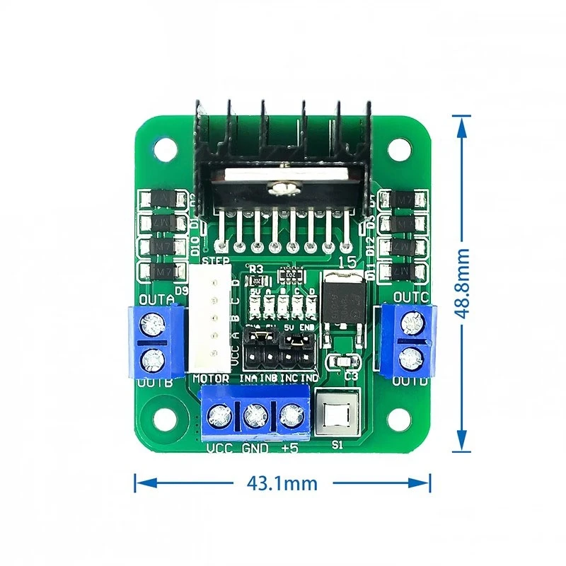 1~50Pcs L298N Motor Driver Board/Stepper Motor L298 Circuit DC Motor Driver Module Green Version