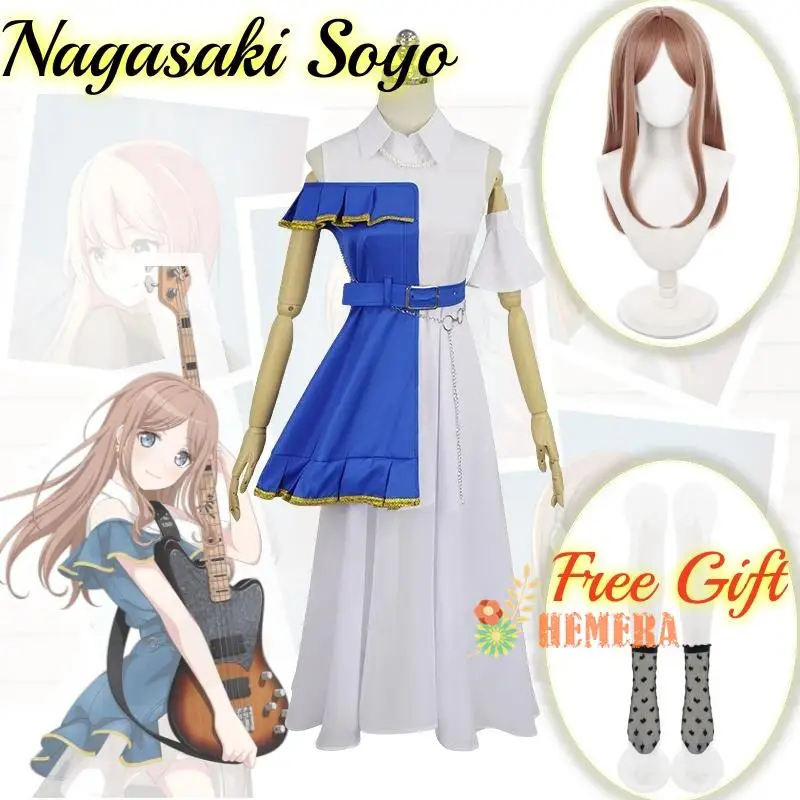 Nagasaki Soyo Anime Game BanG Dream CRYCHIC MyGO Cosplay Costume Women Clothes And Wig Free Gift Cosplay Band Bass Player Set