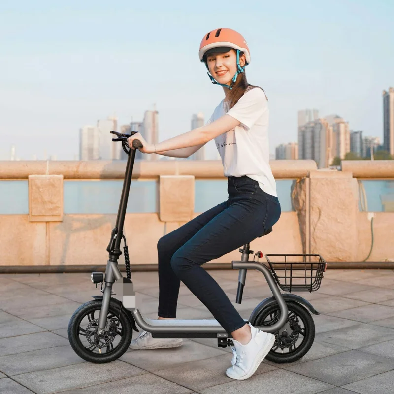 Aqjasion JS3 electric, 650W peak motor eletric with seat, 20miles ranges sports scooter for adults, 20mph Ma