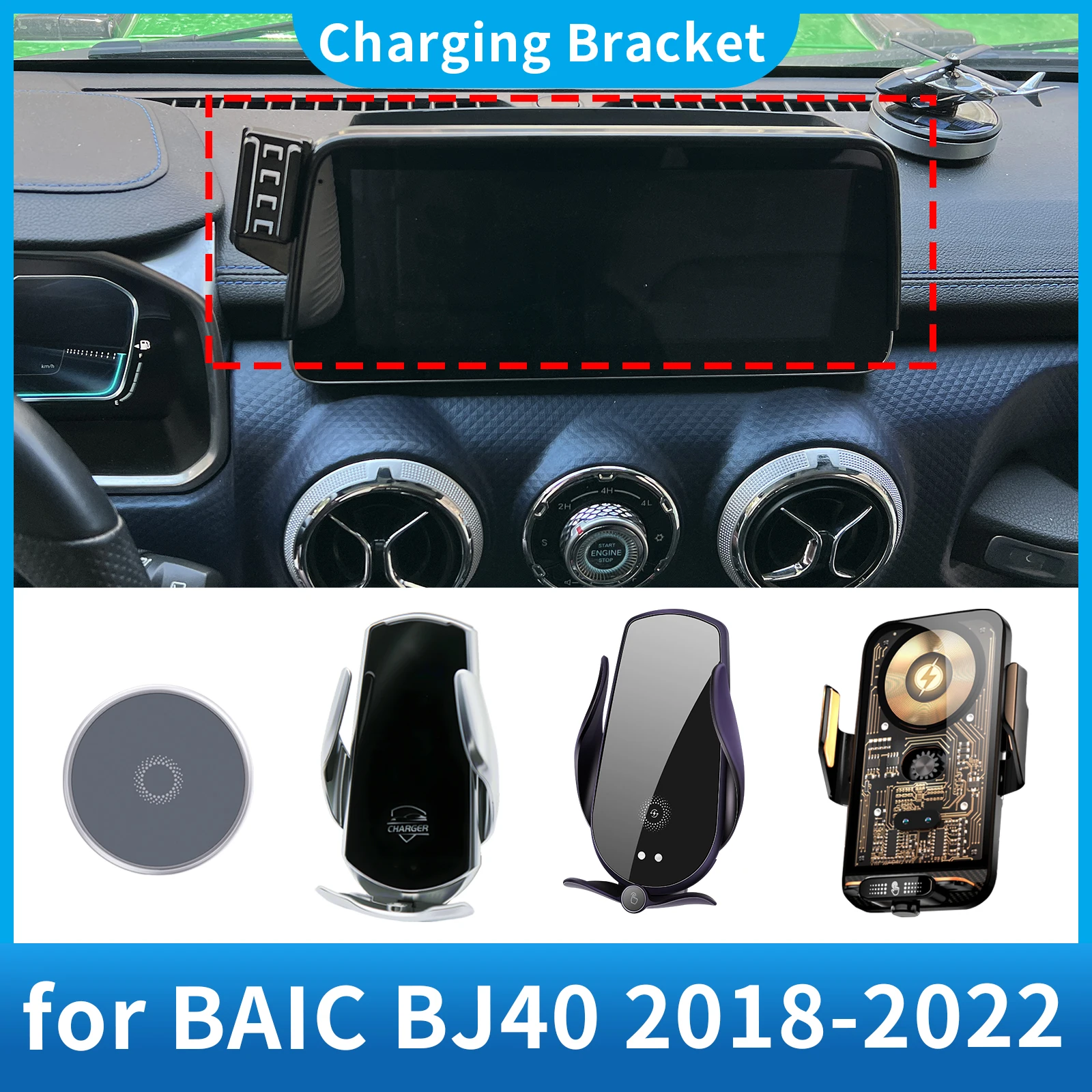 

for BAIC BJ40 2018-2022 Accessories Charging Car Mobile Phone Holder GPS Bracket Navigation Stand Auto