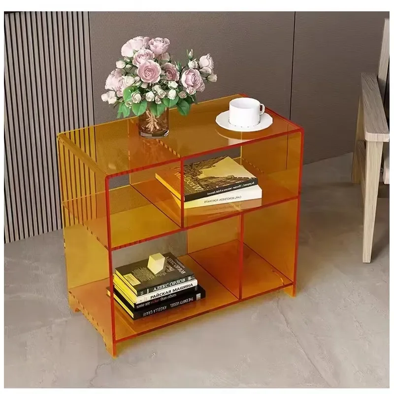 Minimalist Acrylic Bedside Table Modern Home Decor Locker Bedroom Furniture Small Nightstand Clear Storage Side Table for