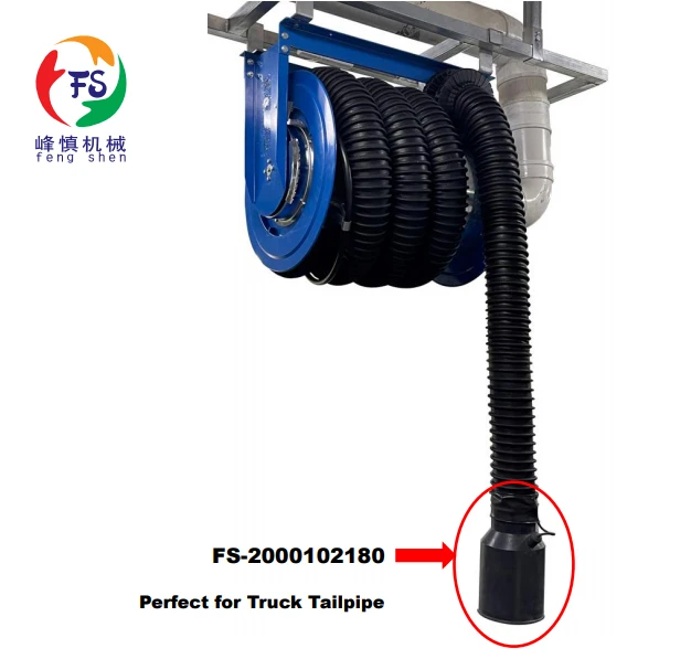 Truck Mounted Exhaust Gas Extraction Spring Recoil Hose Reel Vehicle Equipment for Repair Workshop Maintenance