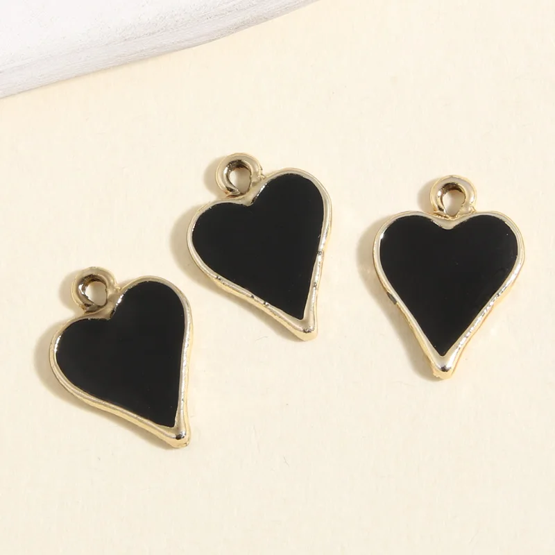 10pcs Gold Color Cute Enamel Poker Charms Punk Entertainment  Pendant Fit Necklaces Handmade Jewelry Making Finding Supplies