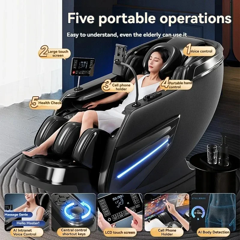 6D AUTO Massage Chair Full Body Massage Zero Gravity Relaxation Recliner with Bluetooth Speaker SL-Track and Heating Function