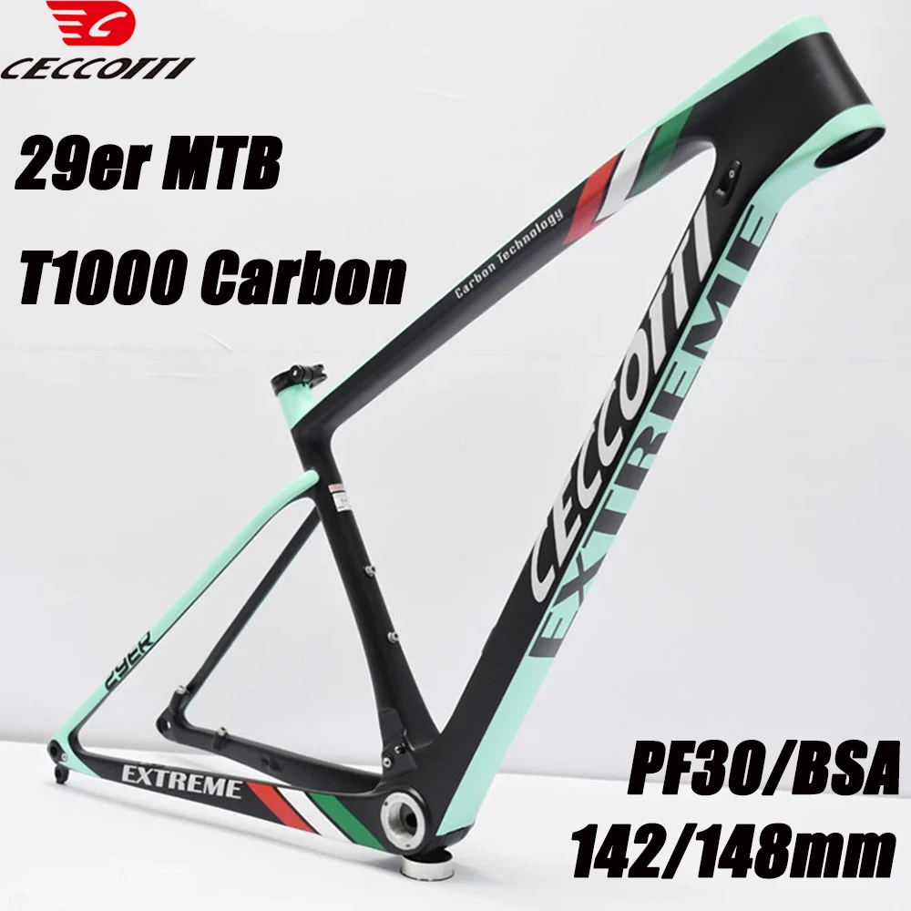 CECCOTTI T1000 Full Carbon Fiber MTB 29er XC Hard Tail Mountain Bicycle Frames