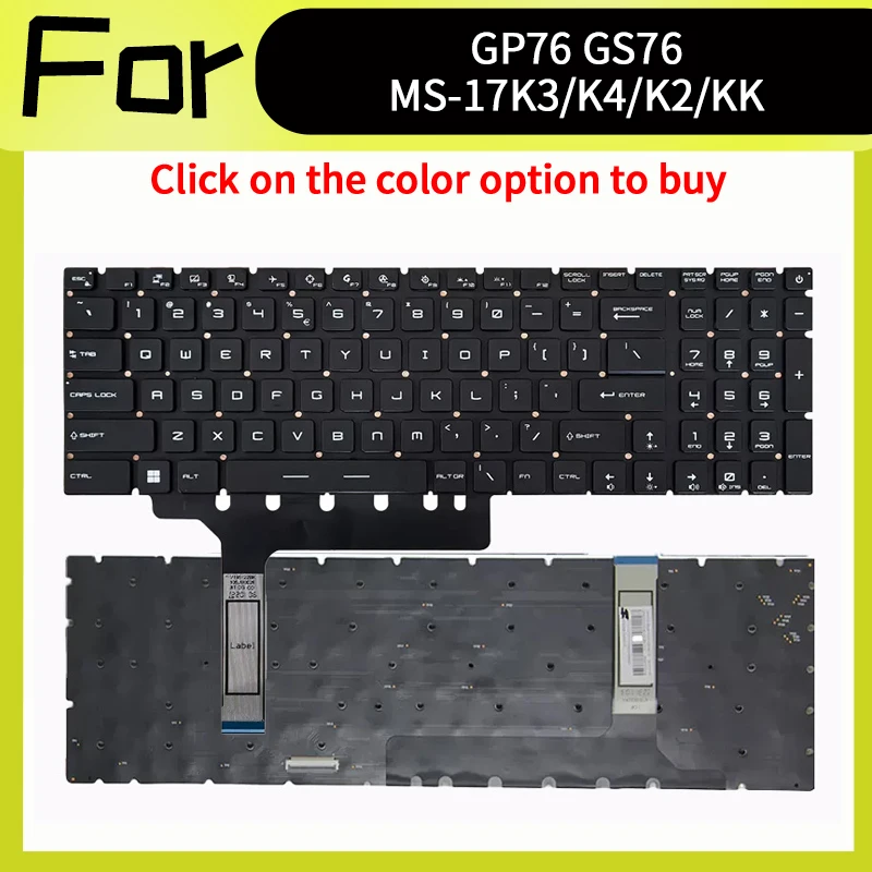 New US Keyboard For MSI GP76 GS76 MS-17K3/K4/K2/KK 10UE 10UG 10UH 11UE 11UH 11UK Alpha 17C7VF